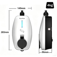 Borne de recharge murale pour VE 11 kW, mini station de charge pour véhicules électriques 16 A Type 2 Type A + DC 6 mA IEC 62196, chargeur de voiture électrique avec câble de 0,5 m