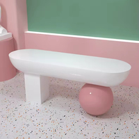 Bureau de réception de spa demi-rond extensible moderne 2025 |   Petit comptoir d'accueil incurvé en plastique PETG blanc pour salons de beauté, hôtels, centres commerciaux