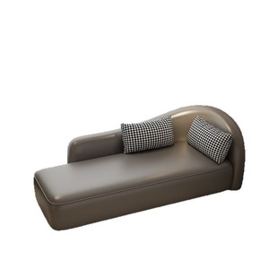 Canapé Courbé Crème en Cuir PU avec Rembourrage en Mousse pour Chambre, Bureau ou Zone de Repos – Design Semi-Circulaire - Product Image 4