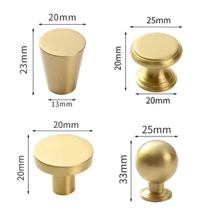 Dongguan personalizzato oro rotondo in ottone massiccio maniglie per mobili cassetto manopole per mobili da cucina