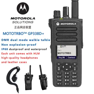 MOTOROLA GP338D + walkie talkie digital, radio dua arah, tingkat perlindungan tinggi IP68, walkie talkie mode ganda DMR profesional