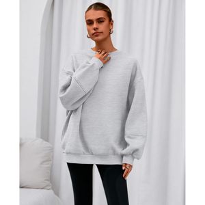 FOXA Oversized Sweatshirt Women Long Sleeve Crewneck Fleece Loose Casual Pullover <b>Tops</b> Spring Fashion Clothing - Product Image 4