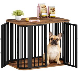 Cross-<b>border</b> wrought iron anti-chew dog cage, home living room furniture style pet <b>fence</b>, indoor dog kennel for small and - Product Image 1