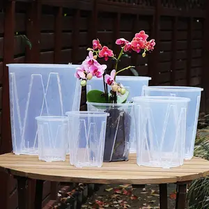 通気性のあるコントロールポット通気性のある植木鉢透明な蘭の鉢透明な根のプラスチック増粘植木鉢