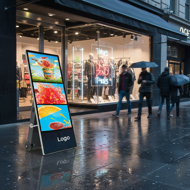2026 New Portable 32Inch Indoor Lcd Display Advertising Screen Battery Android Foldable Advertising Equipment for Shopping Mall