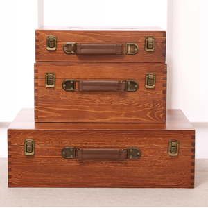 Polished Pine Wood Storage Box With a Lockable Flip Lid for <strong>Memory</strong> Gift Jewelry Cigar <strong>Keepsakes</strong> Decorative Stash Boxes - Product Image 4