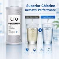 Cartouche filtrante CTO Big Blue de 10 pouces pour la purification de l'eau potable, best-seller, bloc de carbone fritté à haute teneur en iode 1000 mg/g