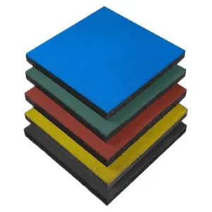 Wholesale 20mm Red Color Outdoor Gym Fitness Mat Protective Flooring Rubber Tiles