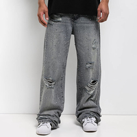 EDO OEM ODM Fabricant de vêtements streetwear vintage écologiques sur mesure, jeans à strass, jeans à jambe large droite, pantalons en denim