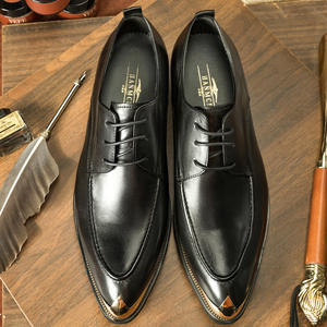 Dernières chaussures décontractées antidérapantes chaussures habillées à lacets personnalisées semelle en caoutchouc chaussures en cuir pour hommes vente en gros - Product Image 5