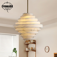 Lustre LED en albâtre de haute qualité pour villa, hôtel, restaurant, vente chaude en Espagne