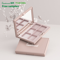 Palette de fard à paupières de luxe à 6 compartiments avec surligneur de marque privée Palettes de maquillage en plastique ABS en gros pour les cosmétiques