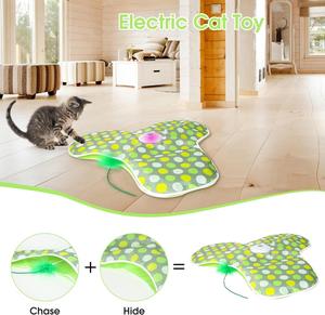 Jouet interactif pour chat cache-cache, baguette mobile dissimulée avec plume, jouet automatique rechargeable pour chaton d'intérieur, jouet oiseau volant pour chat - Product Image 2