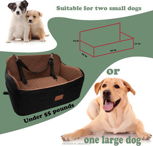 Hunde-Sitzerhöhung direkt vom Hersteller für große Hunde, Hundebett mit Schaumstofffüllung, Sicherheitsgurt und 2 Taschen, abnehmbarer und waschbarer Haustier-Autositz - Product Image 4