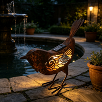Ornement solaire artisanal de qualité supérieure en fer forgé antique en forme de coq pour la décoration de cour, de ferme ou de jardin vintage