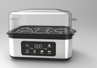 Cuiseur à œufs électrique automatique en acier inoxydable double couche 500W avec arrêt automatique pour la cuisine