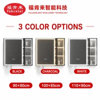Fullkenlight Armoire de Salle de Bain Intelligente à LED Personnalisable avec Capteur Tactile, Miroir et Rangement pour Médicaments, Fixation Murale