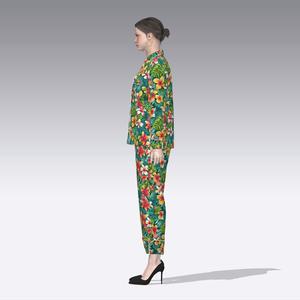 Pyjamas pour femmes Hot Fashion <span class=keywords><strong>Animal</strong></span> et fleur Satin soie femmes imprimé motif pyjamas - Product Image 5