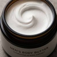 Beurre Corporel Parfumé pour Hommes Marque Blanche – Vente en Gros, Soin Personnalisé, Crème Corporelle Homme Fini Mat