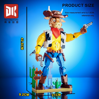 DK7080 Modèle de personnage de cowboy western 1589 pièces, articulations mobiles, scène de diorama, collection de bureau, ensembles de blocs de construction à assembler soi-même