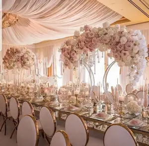 IFG 32 "लंबा धातु आर्क फूलों की व्यवस्था के साथ शादी की मेज centerpieces
