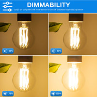 Maison intelligente résidentielle 4W Dimmable A60 Edison ampoule LED 360 degrés rétro Vintage clair 2700K 60MM décoratif pour jardin maison