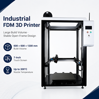 Imprimante 3D FDM industrielle grand format 600x600x1200mm à cadre ouvert, haute précision, écran tactile 7 pouces, plateau chauffant, nivellement automatique, double extrudeur