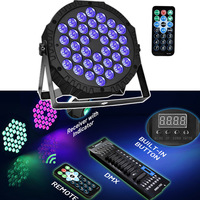 4 Luces LED Planas para Escenario, 36 LED, Efecto RGB 3 en 1, DMX 512, para DJ, Discoteca, Fiestas, Navidad, Bar, Club, Bodas, Espectáculos