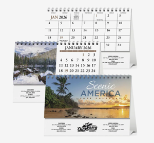 Calendari <span class=keywords><strong>da</strong></span> tavolo personalizzati con logo stampato, scenari americani, 2026, promozionali, all'ingrosso, aziendali, premium, <span class=keywords><strong>da</strong></span> tavolo, pieghevoli a tre ante, 12 mesi - Product Image 5