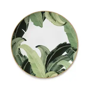 La mejor calidad, vajilla de cerámica conjunto de hojas de diseño Popular plato de porcelana