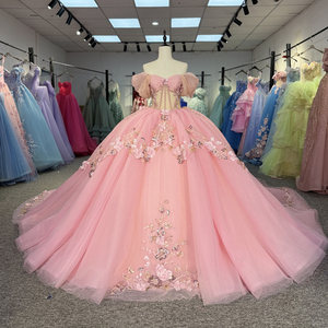 Jancember 6899 fairy pink <strong>off</strong> <strong>the</strong> <strong>Shoulder</strong> Sweet 15 Girls Vestidos De Xv Anos <strong>Dress</strong> for Quinceanera - Product Image 1