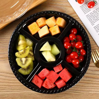 Vente en gros Rond Noir Haute Qualité Grande Capacité Jetable PET Clamshell Fruits/Salade Récipient avec Couvercle Transparent