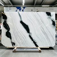 Dalle de marbre blanc Panda avec veines noires, pierre blanche pour application murale et comptoirs de luxe
