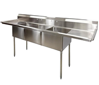 Évier de cuisine professionnel en acier inoxydable à 3 compartiments, électrique 200-500W 220-240V, neuf 2020, directement de l'usine