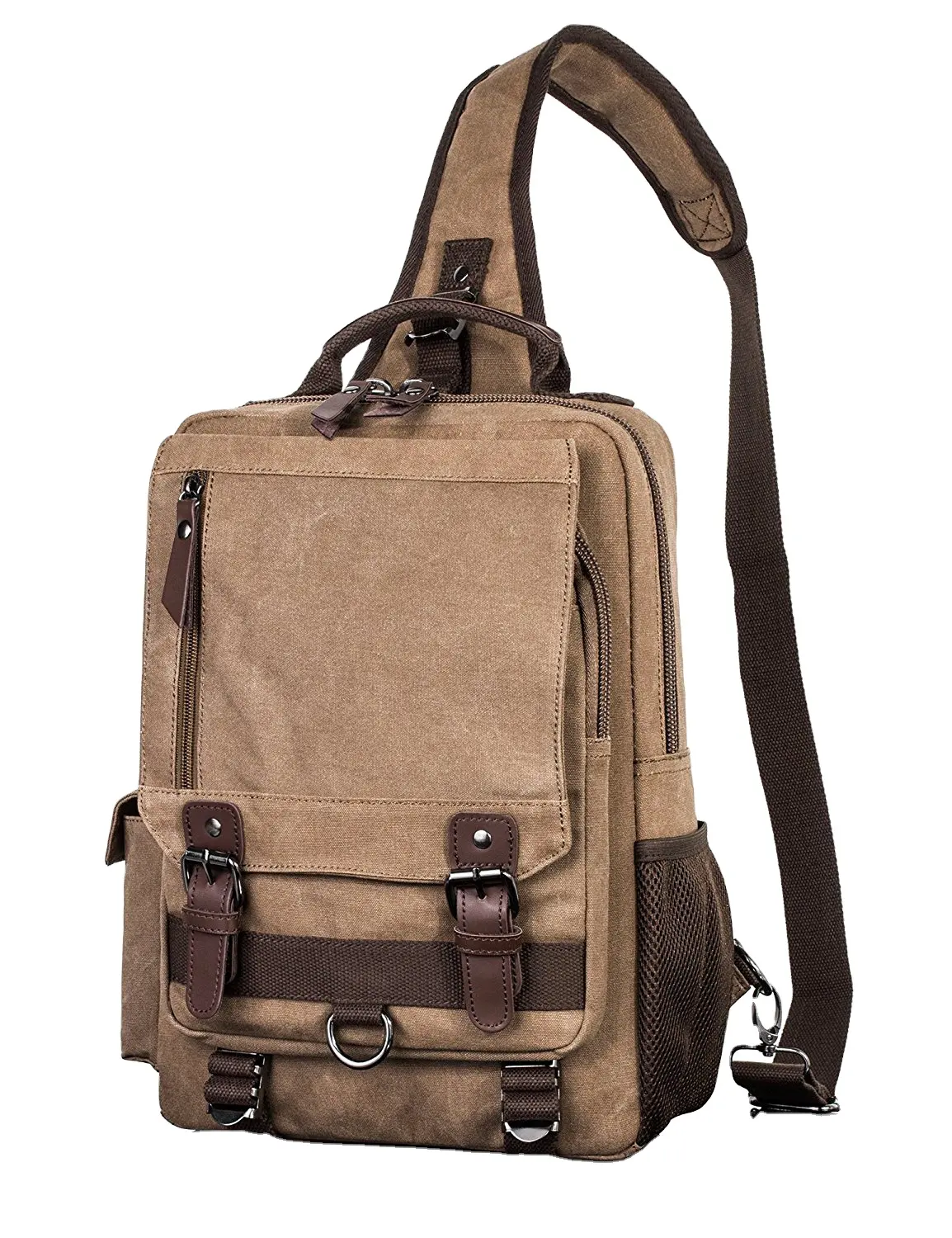 ฟรีตัวอย่างเดินป่าผู้หญิงกระเป๋าสะพายลําลอง Daypacks กระเป๋าเป้สะพายหลังผู้ชายยุทธวิธีสลิงกระเป๋าผ้าใบกระเป๋า
