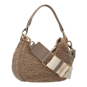 Fleece Belt <b>Bag</b> for Women Crossbody <b>Sling</b> <b>Bag</b> Sherpa with Adjustable Strap Brown Teddy Crossbody <b>Sling</b> Shoulder <b>Bag</b> Custom LOGO - Product Image 5