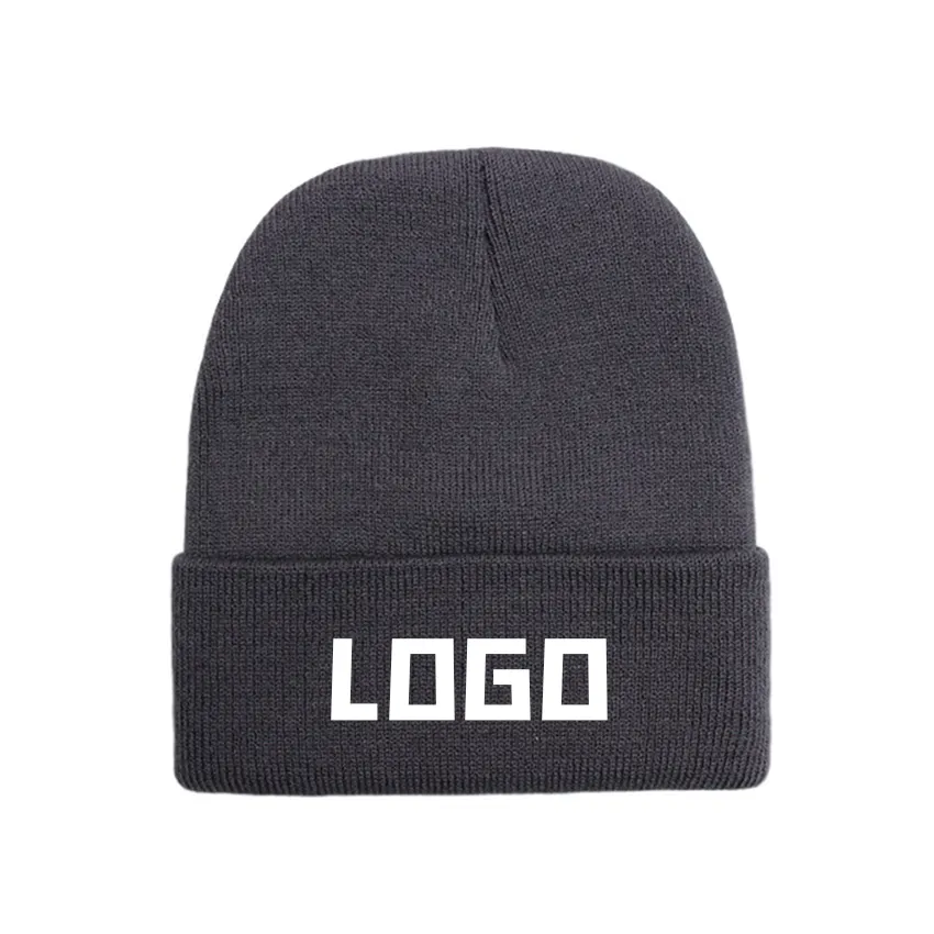 Wholesale High Quality Knit Solid Color Hats with Custom Logo for Winter Beanies Skull Plain Dyed Wool Caps Unisex