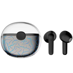premiume low price transparent mode capsule bluetooh earfones earphone ear buds wireless bluetooh version 5.1 with sensor