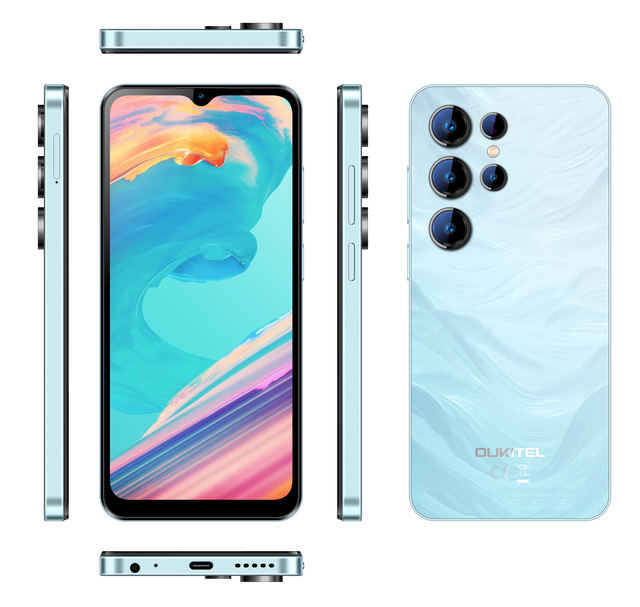 Hot selling c2 original 6.6-inch 60hz ips screen 4 + 128gb android 15 bt5.0 dual sim card 5g fixed slot system mobile phone