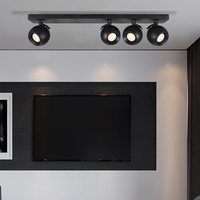 Spot lumineux moderne décoratif GU10 en aluminium noir et blanc, réglable, pour montage en surface intérieure, salon