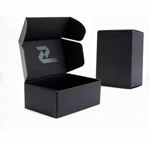 Черная почтовая коробка-книга из гофрированного картона с ручкой, с гравировкой, экологичная, биоразлагаемая, с губчатой подкладкой, сверхпрочная, на заказ - Product Image 1