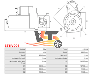 ESTIV005 alta calidad 24V Auto arranque montaje nuevo Motor de arranque para IVECO MK/<span class=keywords><strong>PA</strong></span> modelos 42488477 42522641 42522653 0001360003 - Product Image 6