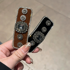 Nouvelles Barrettes Minimalistes Faits Main 2026 pour Femmes, à Bordure Strass, Type Bec <span class=keywords><strong>de</strong></span> Canard, pour Franges et Cheveux Latéraux, Luxe, Fête et Quotidien - Product Image 3