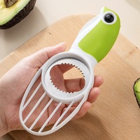 Aanpasbare 3-in-1 avocado-snijder, -pitter en -schiller, groene keukenhulp