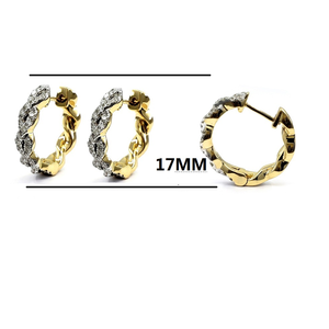 Aretes de Diamantes de Corte Brillante en Oro Amarillo de 18K, Diseño Artístico, Envío Rápido desde Estados Unidos, Regalo de Alta Gama para Bodas - Product Image 2