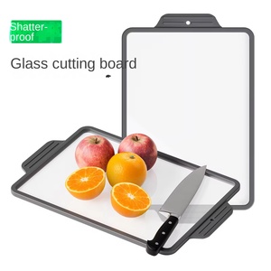 Para <span class=keywords><strong>Amazon</strong></span> Explosions, bandeja de tabla de cortar multiusos, fácil de limpiar plato de cena de vidrio templado, borde de silicona, no para picar mohoso - Product Image 2