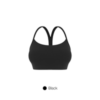 Soutien-gorge de sport pour femme FH avec logo personnalisé, soutien-gorge de fitness à maintien élevé, sans armatures, bonnets fixes, bretelles fines, couvrance latérale