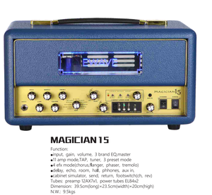 Amplificateur à tubes, tête de tube, puissance de sortie 15 W, accessoires pour instruments de musique, Magician 15 - Product Image 3
