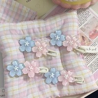 Épingle à cheveux artisanale en fleur de cerisier, super poudre de fée, fleur douce et élégante, pince à cheveux pour frange, vague latérale, couvre-chef pour enfants