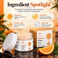 Crème Visage Éclaircissante et Hydratante à la Vitamine C Fermentée, Acide Ferulique et Vitamine E, Antioxydante, Réparatrice Anti-Taches Brunes, Raffermissante et Éclatante